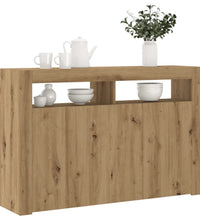 Sideboard mit LED-Leuchten Artisan-Eiche 115,5x30x75 cm