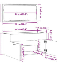 Badschrank mit Spiegel Artisan-Eiche Holzwerkstoff