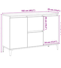 Sideboard Artisan-Eiche 102x35x70 cm Holzwerkstoff