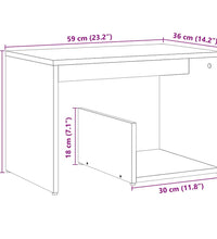 Beistelltisch Artisan-Eiche 59x36x38 cm Holzwerkstoff