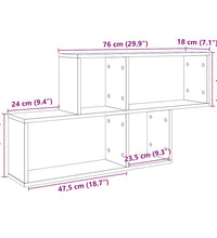 Wandregal Altholz-Optik 100x18x53 cm Holzwerkstoff