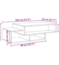 Couchtisch Altholz-Optik 105x55x32 cm Holzwerkstoff