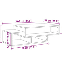 Couchtisch Artisan-Eiche 105x55x32 cm Holzwerkstoff