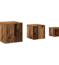 Beistelltische 3 Stk. Altholz-Optik Holzwerkstoff