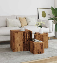 Beistelltische 3 Stk. Altholz-Optik Holzwerkstoff