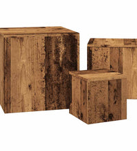 Beistelltische 3 Stk. Altholz-Optik Holzwerkstoff