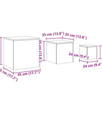 Beistelltische 3 Stk. Altholz-Optik Holzwerkstoff