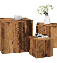 Beistelltische 3 Stk. Altholz-Optik Holzwerkstoff