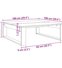 Couchtisch Altholz-Optik 100x100x35 cm Holzwerkstoff