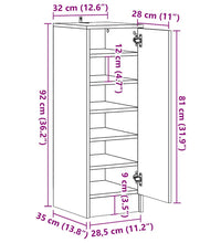 Schuhschrank Altholz-Optik 32x35x92 cm Holzwerkstoff