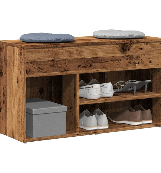 Schuhbank Altholz-Optik 80x30x45 cm Holzwerkstoff