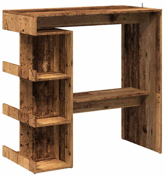 Bartisch mit Regal Altholz-Optik 100x48x101,5 cm