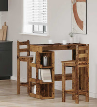 Bartisch mit Regal Altholz-Optik 100x48x101,5 cm