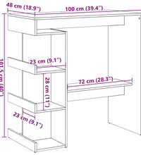 Bartisch mit Regal Altholz-Optik 100x48x101,5 cm