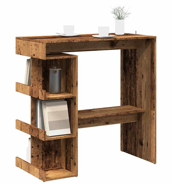 Bartisch mit Regal Altholz-Optik 100x48x101,5 cm
