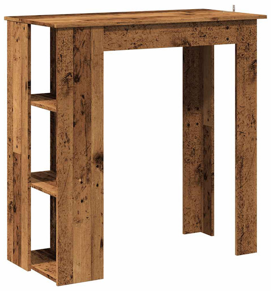 Bartisch mit Regal Altholz-Optik 102x50x103,5 cm Holzwerkstoff