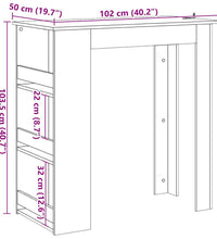 Bartisch mit Regal Altholz-Optik 102x50x103,5 cm