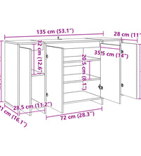 Sideboard Altholz-Optik 135x41x75 cm Holzwerkstoff