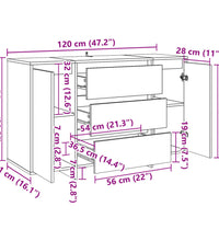 Sideboard Altholz-Optik 120x41x75 cm Holzwerkstoff