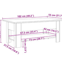 Couchtisch Altholz-Optik 102x55x42 cm Holzwerkstoff