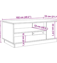 Couchtisch Artisan-Eiche 102x55x43 cm Holzwerkstoff