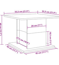 Couchtisch Altholz-Optik 55,5x55,5x40 cm Holzwerkstoff