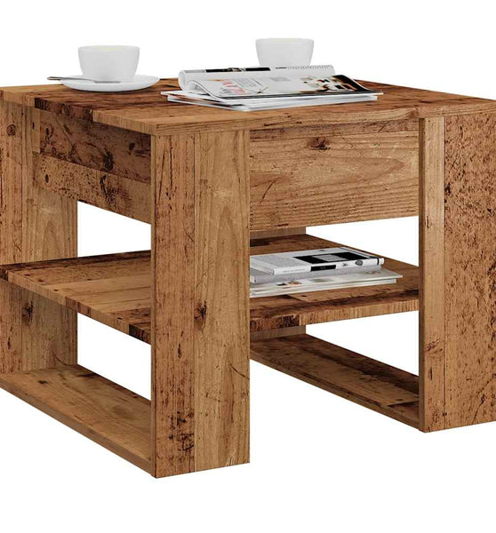 Couchtisch Altholz-Optik 55,5x55x45 cm Holzwerkstoff