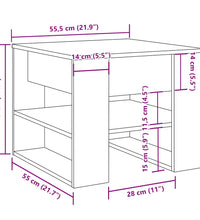 Couchtisch Artisan-Eiche 55,5x55x45 cm Holzwerkstoff