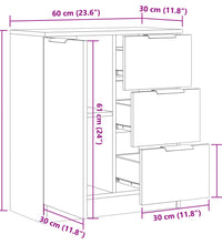 Sideboard Altholz-Optik 60x30x70 cm Holzwerkstoff