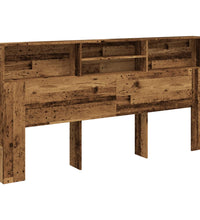 Bett-Kopfteil mit Ablagen Altholz-Optik 200x19x103,5 cm