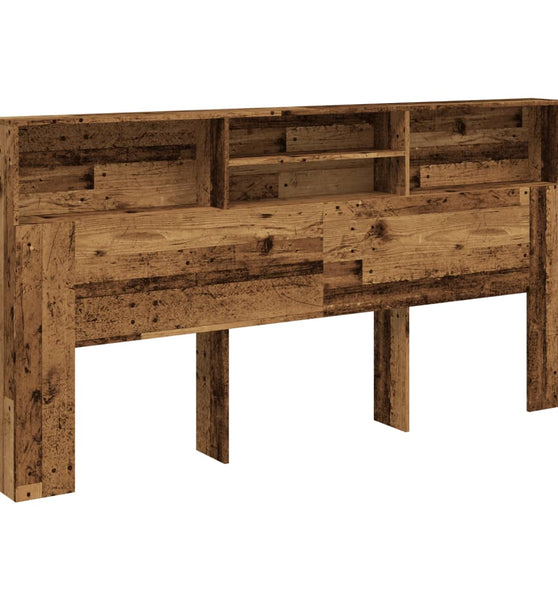 Bett-Kopfteil mit Ablagen Altholz-Optik 200x19x103,5 cm