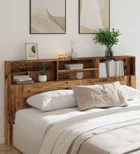 Bett-Kopfteil mit Ablagen Altholz-Optik 200x19x103,5 cm