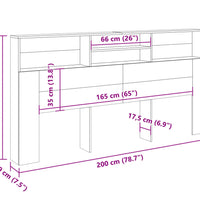 Bett-Kopfteil mit Ablagen Altholz-Optik 200x19x103,5 cm