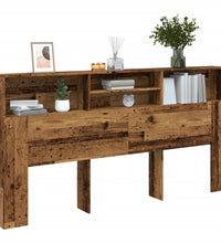 Bett-Kopfteil mit Ablagen Altholz-Optik 200x19x103,5 cm