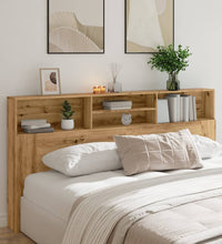 Bett-Kopfteil mit Ablagen Artisan-Eiche 200x19x103,5 cm