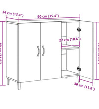 Sideboard Altholz-Optik 90x34x80 cm Holzwerkstoff