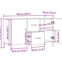 Sideboard Altholz-Optik 100x36x60 cm Holzwerkstoff