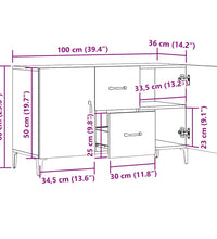 Sideboard Artisan-Eiche 100x36x60 cm Holzwerkstoff