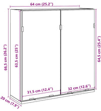 Bad-Spiegelschrank Betongrau 64x20x66,5 cm Holzwerkstoff