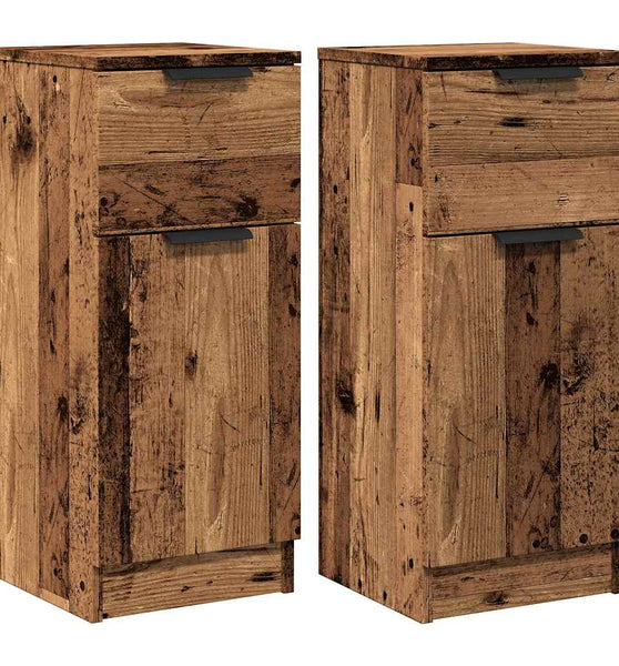 Sideboards 2 Stk. Altholz-Optik 30x30x70 cm Holzwerkstoff