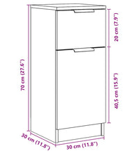 Sideboards 2 Stk. Altholz-Optik 30x30x70 cm Holzwerkstoff