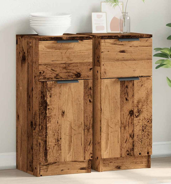 Sideboards 2 Stk. Altholz-Optik 30x30x70 cm Holzwerkstoff