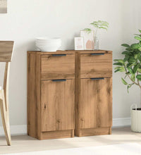 Sideboards 2 Stk. Artisan-Eiche 30x30x70 cm Holzwerkstoff
