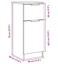 Sideboards 2 Stk. Artisan-Eiche 30x30x70 cm Holzwerkstoff