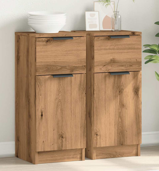 Sideboards 2 Stk. Artisan-Eiche 30x30x70 cm Holzwerkstoff