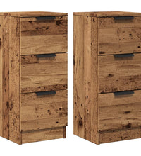 Sideboards 2 Stk. Altholz-Optik 30x30x70 cm Holzwerkstoff