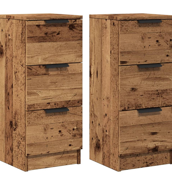 Sideboards 2 Stk. Altholz-Optik 30x30x70 cm Holzwerkstoff