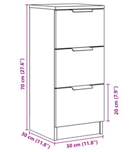 Sideboards 2 Stk. Altholz-Optik 30x30x70 cm Holzwerkstoff