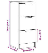 Sideboards 2 Stk. Artisan-Eiche 30x30x70 cm Holzwerkstoff