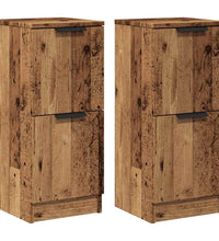 Sideboards 2 Stk. Altholz-Optik 30x30x70 cm Holzwerkstoff